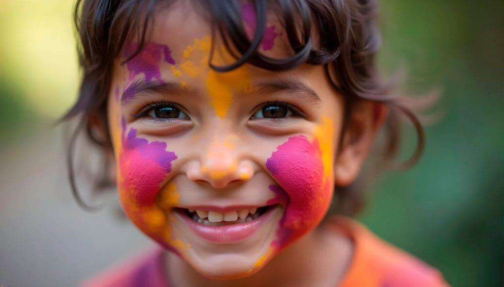 retrato nino disfrutando festival holi 23 2151903601